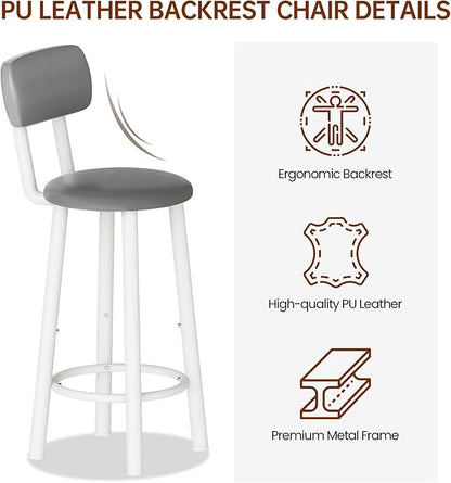 DKLGG Dining Table Set for 2, Counter Height Bar Table Set with Storage ＆ Stools, High Top Pub Table and Chairs for Kitchen, Dining Room, Sofa Side, Apartment, Breakfast Nook, Grey