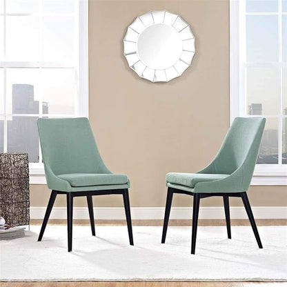 Modway Viscount Mid-Century Modern Upholstered Fabric Two Kitchen and Dining Room Chairs in Laguna