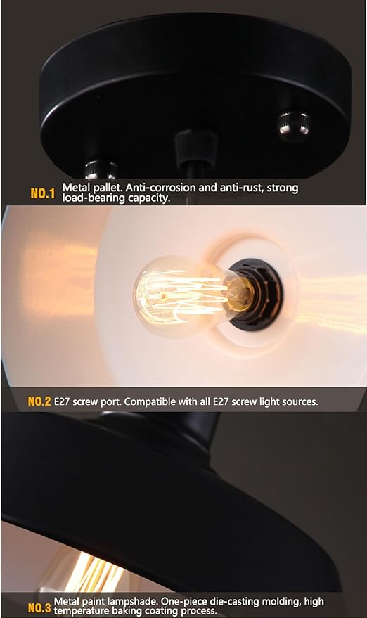 4 Pack Farmhouse Pendant Light Vintage Black, Kitchen Island Pendant Lighting 14 inch lampshade, Loft Metal Industrial Pendant Light, Adjustable Hanging E26 Light Fixtures, Bulbs Not Included