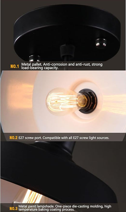 4 Pack Farmhouse Pendant Light Vintage Black, Kitchen Island Pendant Lighting 14 inch lampshade, Loft Metal Industrial Pendant Light, Adjustable Hanging E26 Light Fixtures, Bulbs Not Included