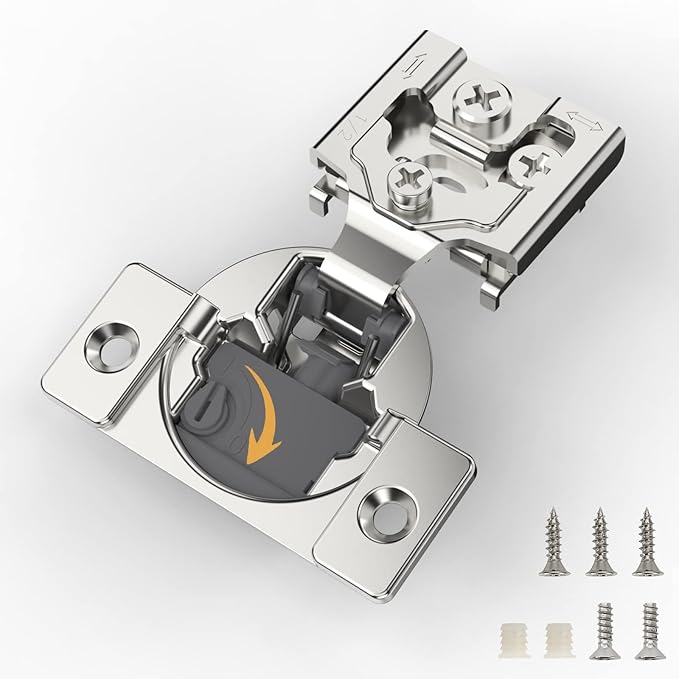 [Closing Speed Control] 2 Pack 1/2 Inch Overlay Soft Close Hinges for Face Frame Cabinet, 4D Adjustment, Stainless Steel Kitchen Cabinet Hardware, 105° Open Concealed Self Closing Hinge