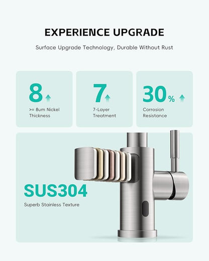Touchless Spring Kitchen Sink Faucet with Pull Down Sprayer, Motion Sensor Touch on Faucets for Kitchen Sink, 360° Swivel Spout, Stainless Steel