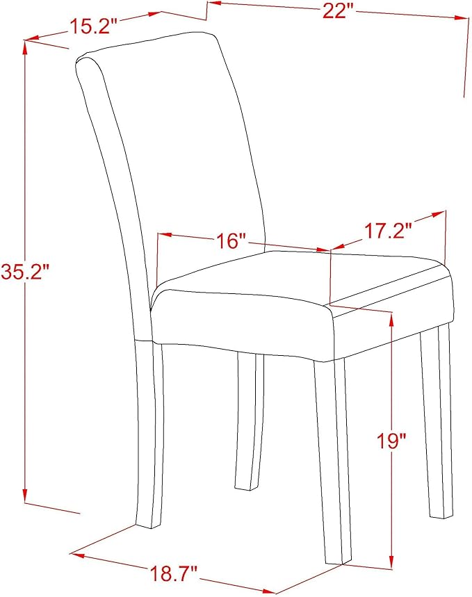 East West Furniture ABP6T24 Abbott Parson Chairs - Black Color Linen Fabric Upholstered Dining Chairs, Set of 2, Wirebrushed Black