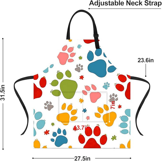 Apron Adjustable Waterproof with Two Deep Pockets Wowen men for Summer BBQ Pool Parties & Resorts