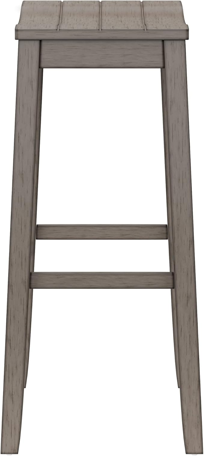 Hillsdale Furniture Fiddler Backless Saddle Bar Stool, Aged Gray