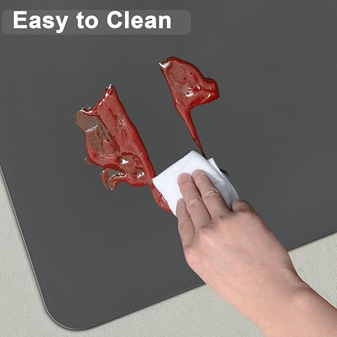 48''x32''(120cmx80cm) Large Silicone Mat for Kitchen Counter, 1.5MM Non-Slip Heat Resistant Countertop Protector, Waterproof Silicone Craft Mat for Kitchen Island, Dark Gray