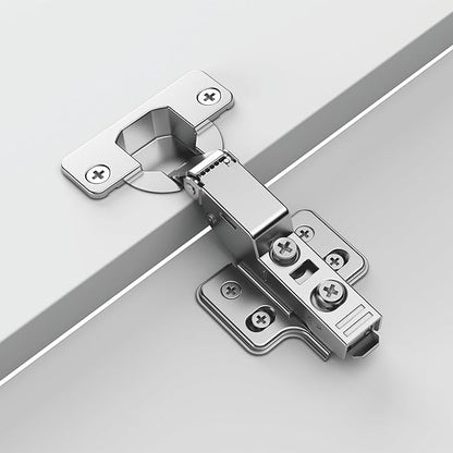 Kimdot 2-Pack Frameless Half Overlay Soft Close Cabinet Hinges, Clip-On Self-Closing European Hinges, Cabinet Door Hinges with Screws, Concealed Kitchen Cabinet Hinges for Modern funiture