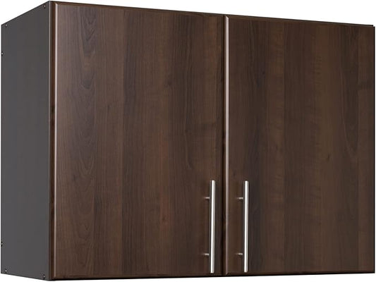 Prepac Brown Cabinet: Elite Wall Cabinet, EEW-3224 Garage Cabinet with Storage Shelf, Stackable 16"D x 32"W x 24"H, Perfect as a Garage Storage Cabinet with Doors and Shelves