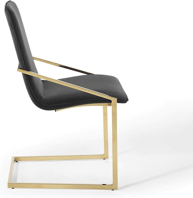 Modway Pitch Performance Velvet Armchair, 2 pcs - Dining Chairs, Gold Black