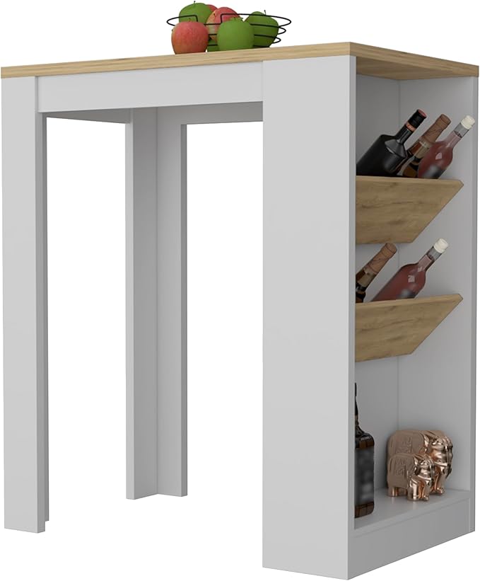 GOWE Cecil Kitchen Island, 3-Tier Shelf, Manufactured Wood Top