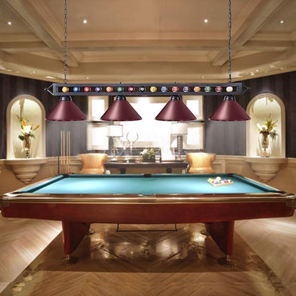 Wellmet Pool Table Light for Billiard Table, 4 Lights Pool Table Lights Over Pool Table, Industrial Kitchen Island Lighting, Hanging Light Fixture for Game Room, Billiard Room, Bar, Man Cave