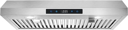 SNDOAS Range Hood 30 Inch Under Cabinet,Ductless Range Hoods with Touch Control,3-Venting Kitchen hood,Stainless Steel Vent Hood,Under Cabinet Range Hood 30 inch,Hood Vents for Kitchen 3 Speeds