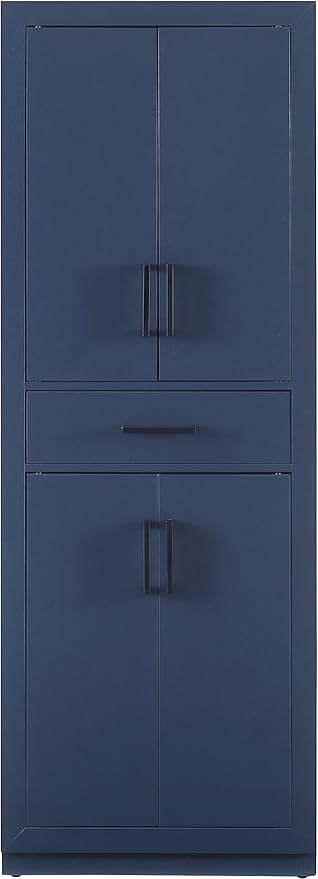 Crosley Furniture Isla Modern Kitchen Storage Pantry Cabinet with Shelves, Dining or Laundry Room, Navy