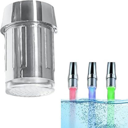 3-Color LED Water Faucet Temperature Sensor - Fancy Gradient Thermal Detector Color Changing Faucet by Varied Water Temperature, Utility Sink Tap Replacement Part for Kitchen, Bathroom