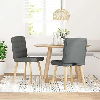 Modern Dining Chairs Set of 2, Dark Gray Polyester Upholstered, 17.7"x21.3"x33.9" Seat Height 18.7", Sturdy Metal & Rubberwood Frame, Foam Seat for Kitchen Dining Room Living Room