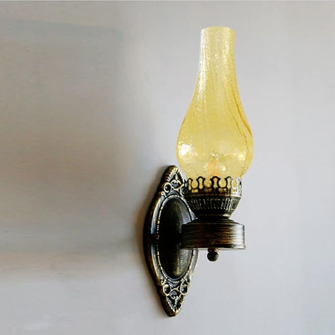 DouSeiAi Wall Sconce Light - Vintage Industrial Rustic Farmhouse Style, Clear Glass Shade Fixture for Bedroom Bedside, Living Room, Hallway, Staircase (1-Pack)