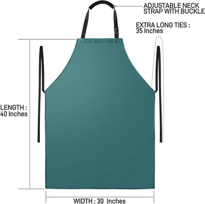 Waterproof Apron with Comfortable Adjustable Bib Rubber Vinyl Dishwasher Heavy Duty Apron for Men Women Dishwashing