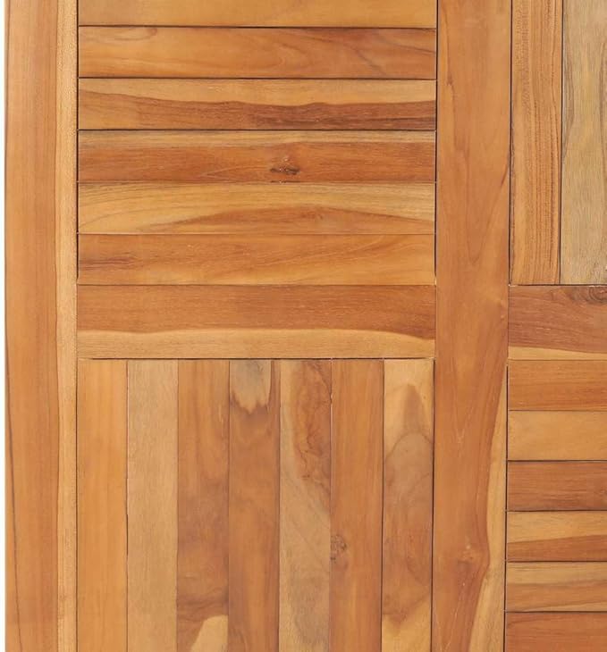 35.4 x 35.4 in Solid Teak Wood Square Tabletop Butcher Block Countertop for Custom Desk Bar Dining Outdoor Indoor Cafe Kitchen Rustic Brown