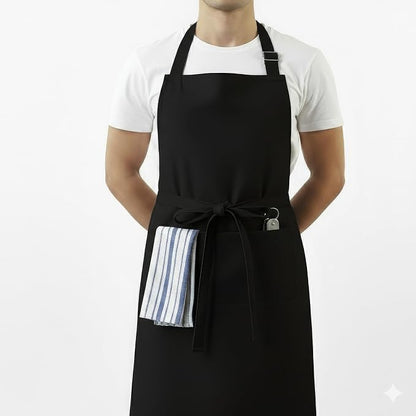 100% Cotton Kitchen Apron with 2 Pockets – Adjustable Chef Apron for Cooking Baking BBQ – Unisex Apron