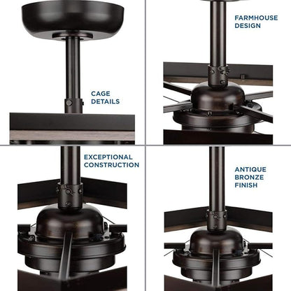 Briarwood Collection 22-Inch 3-Blade AC Motor Farmhouse Ceiling Fan Antique Bronze