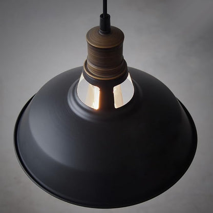CLAXY Farmhouse Barn Pendant Light Black 1-Light Hardwired Hanging Light Fixture for Kitchen Dining Loft Restaurant Bar