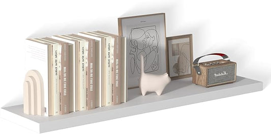 Large Floating Shelves for Wall 1 Pack Deep Floating Shelves No Drilling Accessories Included Deep Wall Shelves for Living Room Kitchen Farmhouse 48" W x 12" D x 1.2" H White