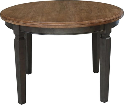 IC INTERNATIONAL CONCEPTS 44 x 44 in Round Top Solid Wood Dining Table in Hickory/Washed Coal