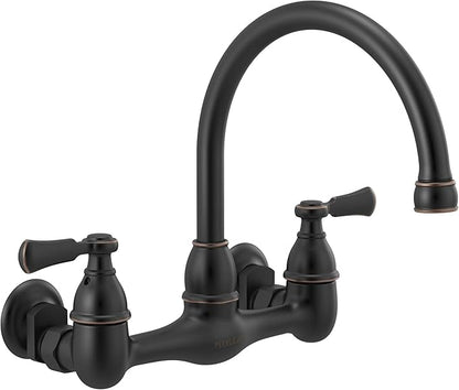 Peerless P2765LF-OB Elmhurst Two-Handle Kitchen Faucet Wall-Mount, Oil-Rubbed Bronze