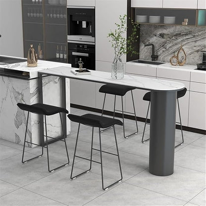 Pub Tables Light Luxury Rock Slab Bar Table Home Island Modern Pub Height Table for Kitchen & Dining, Living Room Counter Table(Small)