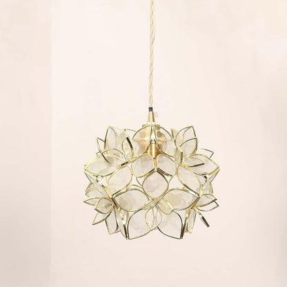Bieye L10967 Petals Tiffany Style Stained Glass Ceiling Pendant Light with 8-inch Wide Lampshade (Clear, 8" Rose Lily)