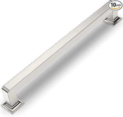 Amerdeco 10 Pack Brushed Satin Nickel Cabinet Pulls 10 Inch(256MM) Hole Centers Kitchen Cabinet Handles Cabinet Hardware Kitchen Handles for Cabinets Cupboard Handles Drawer Pulls ZH0019…