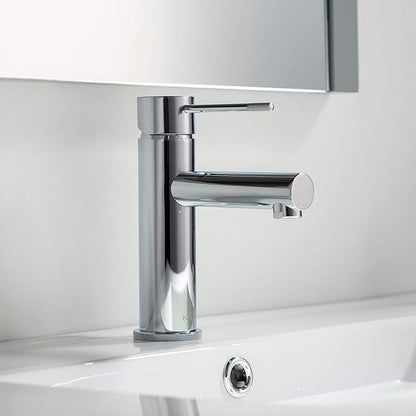 KIBI KBF1010 Solid Brass Single Handle Single Hole Circular X Faucet for Bathroom Sink | High Arc Faucet Spout | Chrome Finish | Corrosion and Rust Resistant