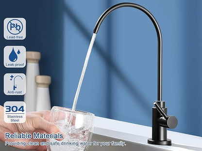 Reverse Osmosis Faucet Fits Most RO Units or Water Filtration System Stainless Steel Drinking Water Faucet for Bar, Kitchen Sink, RV (DM001 MB)
