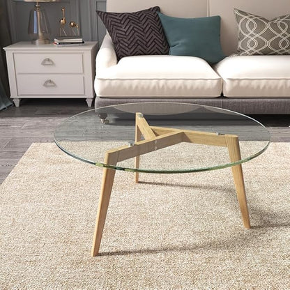 Royalty 60" Inch Round Tempered Glass Table Top – Clear Table Top Glass – Useful for Replacement, Tabletop Protector, Patio, Dining, Coffee, Desks - 3/8" Thick Flat Polished Edge