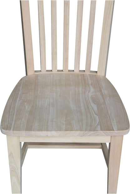 Set of 2 Tall Mission Dining Chairs Solid Parawood, Upgrade Your Dining Experience, Stain or Paint in Any Color, Sturdy and Long-Lasting, 18.1"W x 22.05"D x 40.16"H, Unfinished