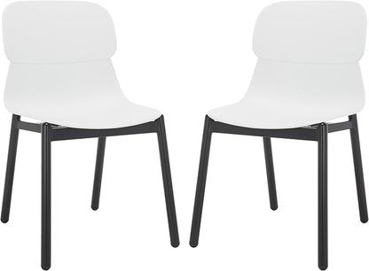 SAFAVIEH Couture Collection Abbie Retro White/Black Molded Plastic Dining Chair Set of 2