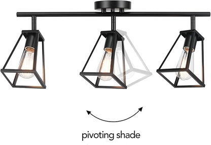 Globe Electric 64000005 25" 3-Light Track Lighting, Matte Black, Pivoting Track Heads, Lighting for Kitchen, Bathroom, Bedroom, or Dining Room, Living Room Ceiling Lights, Light Fixture