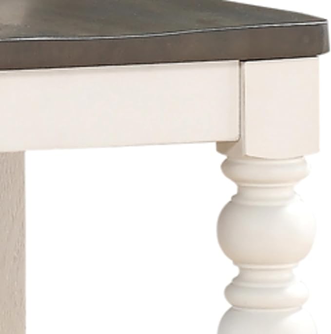 Steve Silver Co Joanna Two Tone Counter Farmhouse Chair, Set of 2 Chairs, 24-Inch Seat Height, Schoolhouse Style, Dining Room, Kitchen, Counter Height, 23.5" D x 20" W x 42" H, White/Ivory, Brown