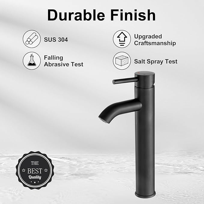 VOTON Vessel Sink Faucet Chrome Modern Tall Bathroom Faucets Single Handle One Hole Rv Vanity Lavatory Bathroom Sink Faucet