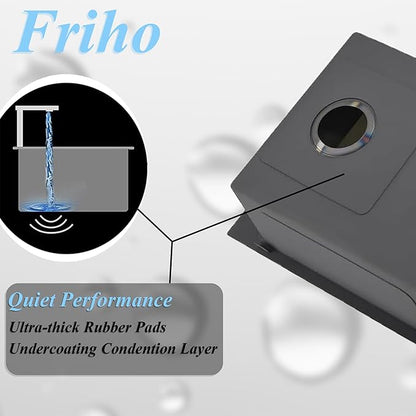 Friho Drop in Black Bar Sink, 15 x 20 Inch Stainless Steel Single Bowl Small Topmount Kitchen Sink, Handmade Bar Apply Office Wet Bar Prep RV Outdoor Yard with Cutting Board
