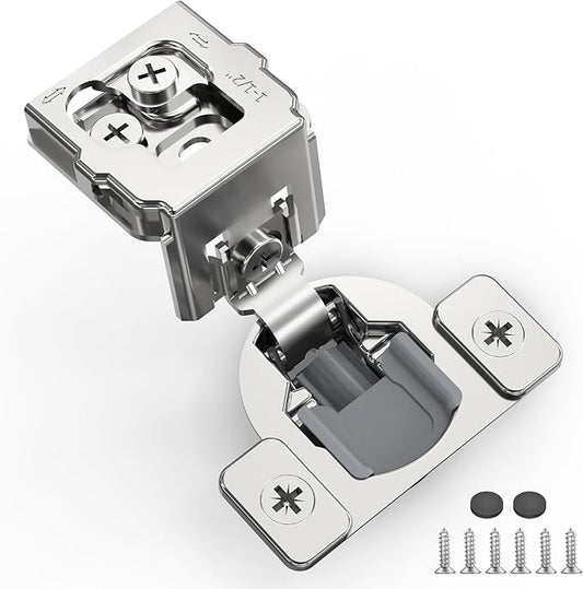 60 Pack 1 1/2" Overlay 3D Soft Close Hinges for Face Frame Kitchen Cabinet, 3 Way Adjust, Self Closing Concealed Cabinet Hinges-105 Degree