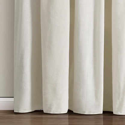 Lush Decor Linen Button Window Curtain Panel, Single, 100" W x 84" L, Off-white - Country Curtains - Rustic Decor - Color Block Modern Farmhouse Curtains For Living Room, Bedroom & Dining Room