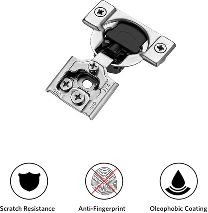 Ravinte 50 Pack 25 Pair 3/4 inch Overlay Cabinet Hinges Kitchen Soft Close Cabinets Hinges Hidden Door Hinge for Kitchen Cabinet Hinges Stainless Steel Adjustable Hinges Satin Nickel Cabinet Hardware