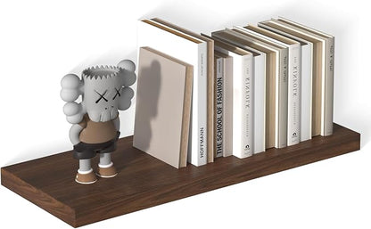 12 Inch Deep Floating Shelves, 30" W x 12" D Wood Floating Shelves for Wall, Large Storage Space Wall Mount Shelf with Invisible Brackets for Living Room Kitchen Bathroom, 1 Pack, Walnut