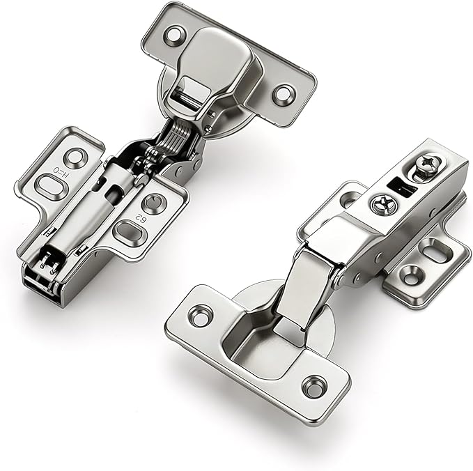 HOME EDIT 25 Pairs 50 Pack European Half Overlay Soft Close Cabinet Hinges Concealed Kitchen Cabinet Hinges Heavy-Duty Frameless Adjustable for Cupboard Hardware