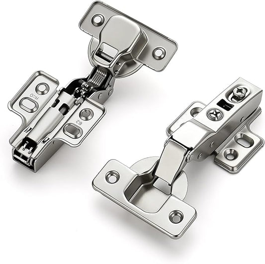 HOME EDIT 25 Pairs 50 Pack European Half Overlay Soft Close Cabinet Hinges Concealed Kitchen Cabinet Hinges Heavy-Duty Frameless Adjustable for Cupboard Hardware