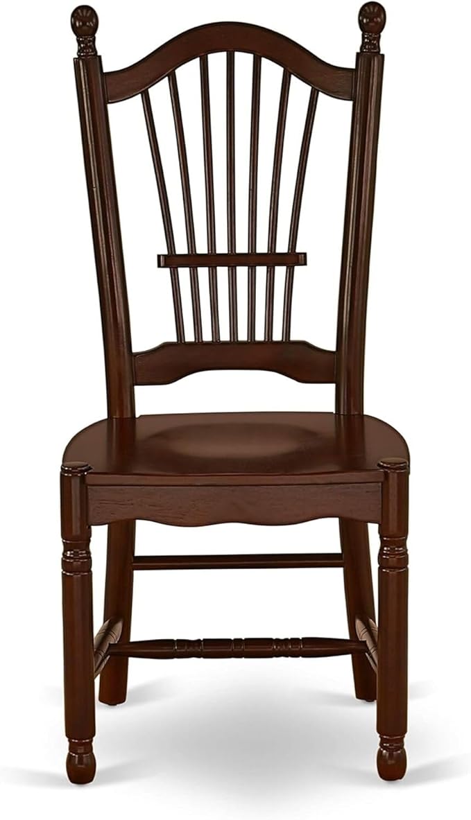 HomeStock 7-Piece Dining Table Set with Rectangle Wooden Table (36x60 Inch) and 6 Dining Room Chairs in Mahogany, Perfect for Dining Rooms