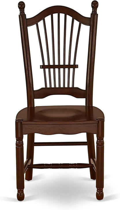 HomeStock 7-Piece Dining Table Set with Rectangle Wooden Table (36x60 Inch) and 6 Dining Room Chairs in Mahogany, Perfect for Dining Rooms