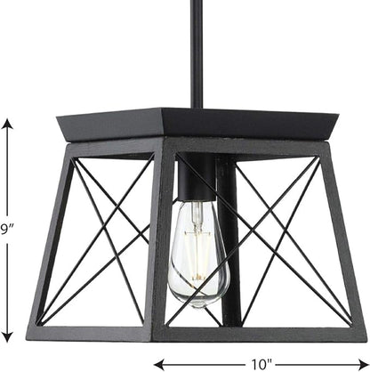 Progress Lighting P500041-031 Briarwood Pendants, Ceruse Black 9.00x10.00x10.00