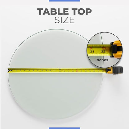 22 Inch Round Tempered Beveled Polished Edge Glass Table Top -1/2” Thick Round Glass Table Top–Heavy Duty, Dining, Coffee, and Office Tables by Fab Glass and Mirror